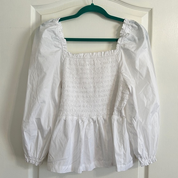 CLOSET CLOSING Trovata Birds of Paradis Alize White Blouse Sz L - Picture 7 of 7